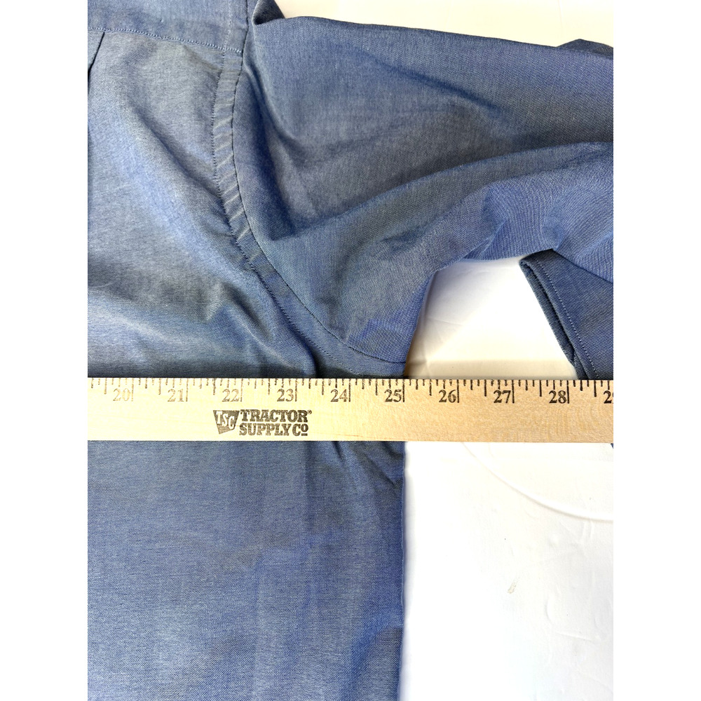 Tommy Hilfiger Mens Wrinkle Free Stretch Regular Fit Dress Shirt XL Blue - Picture 9 of 11